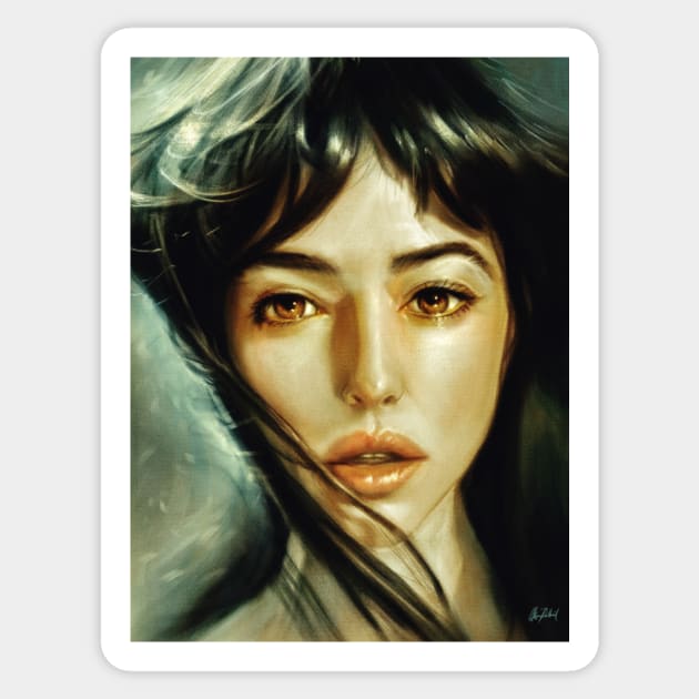 Monica Bellucci portrait Sticker by Artofokan